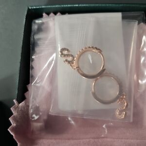 Pair Of Bronze Earings W/ The Letter S On Them (A-30)